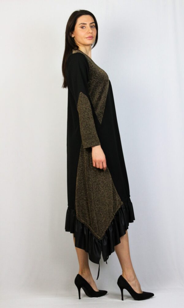 Свободна рокля с къдра и връзки - Image 4