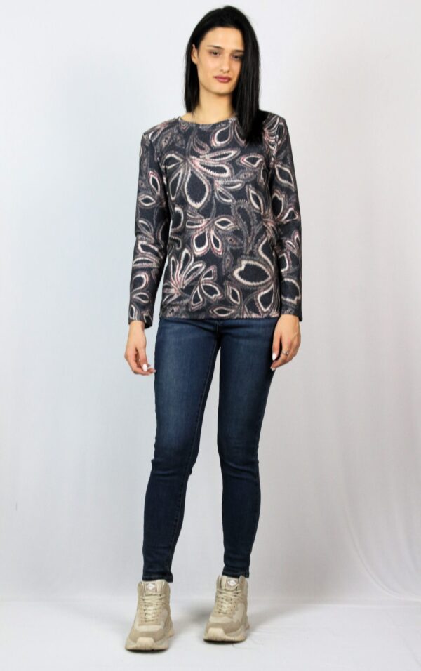 Блуза меланж цветя праскова - Image 4