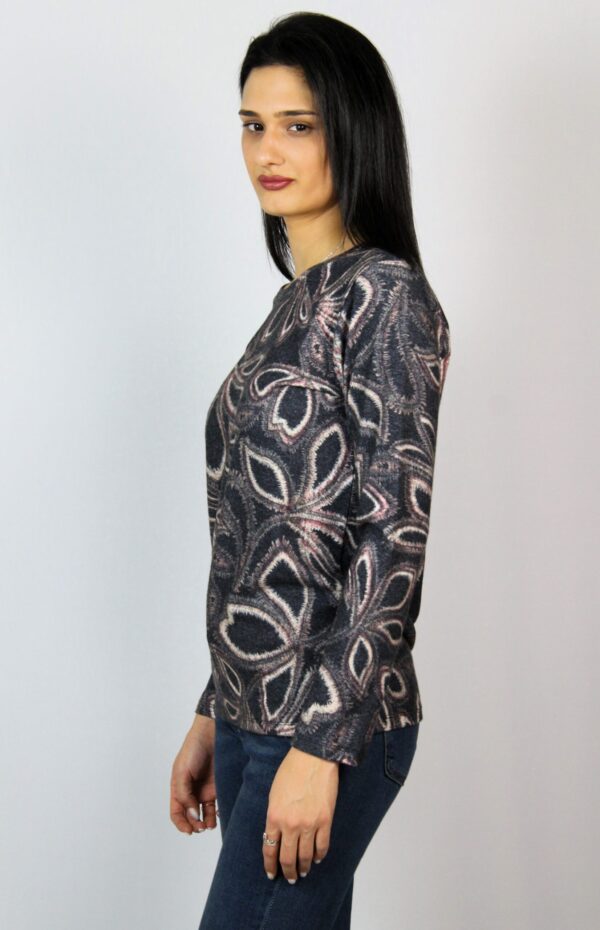 Блуза меланж цветя праскова - Image 3