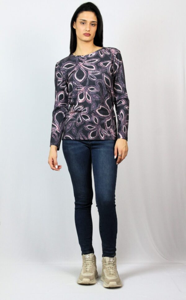 Блуза меланж цветя лилаво - Image 3