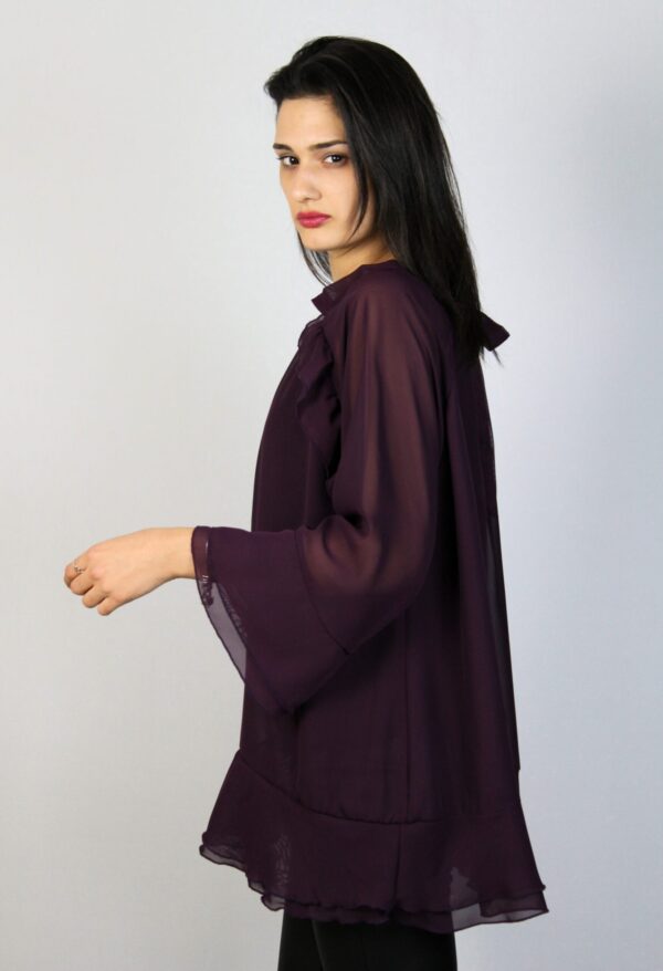 Туника шифон с двойни къдри патладжан - Image 7