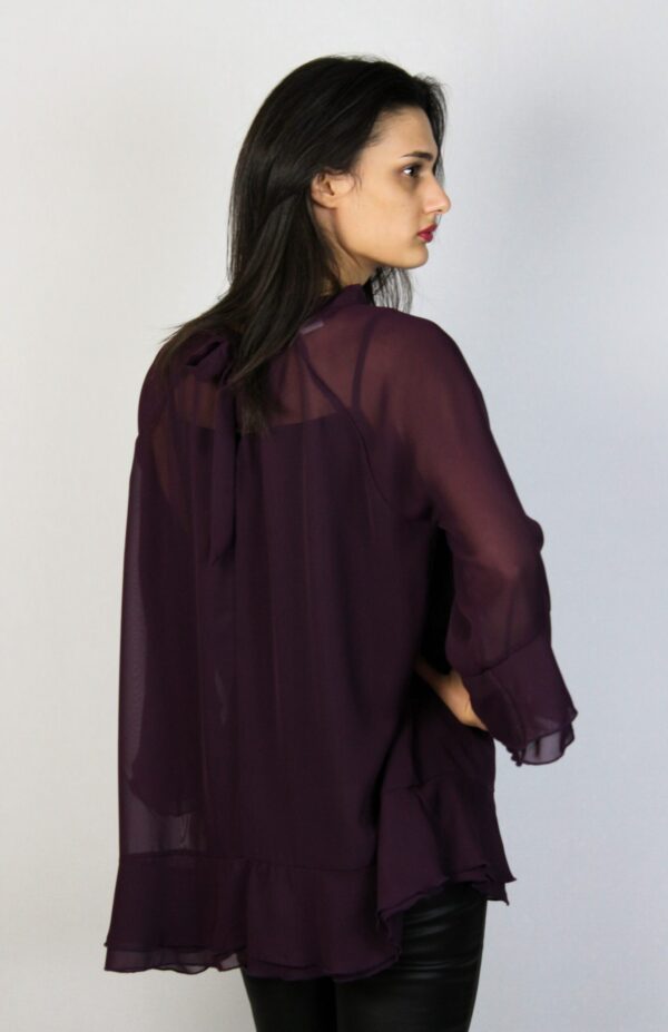 Туника шифон с двойни къдри патладжан - Image 6