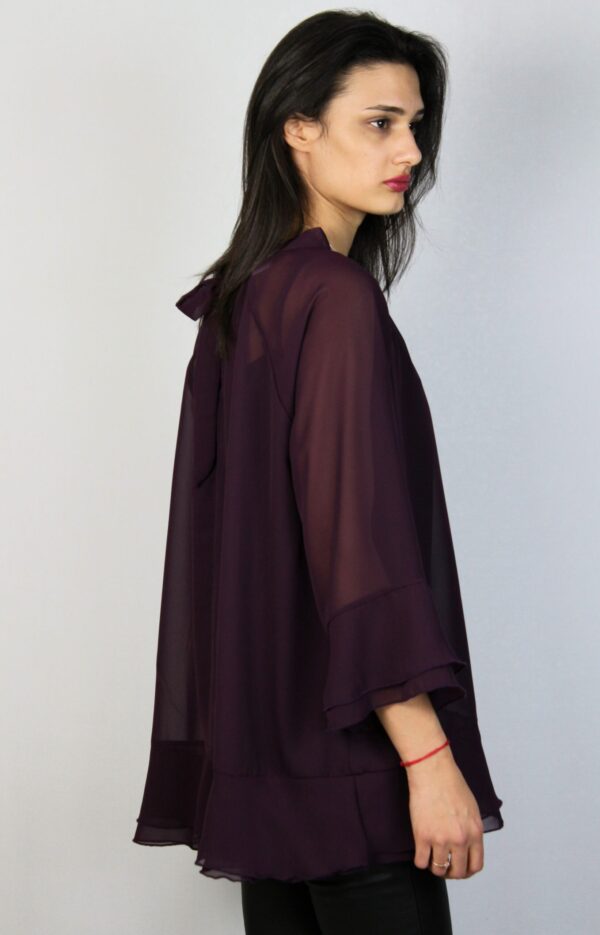 Туника шифон с двойни къдри патладжан - Image 8