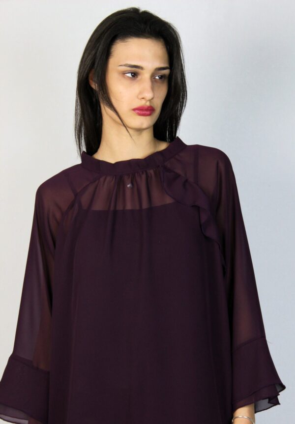 Туника шифон с двойни къдри патладжан - Image 4