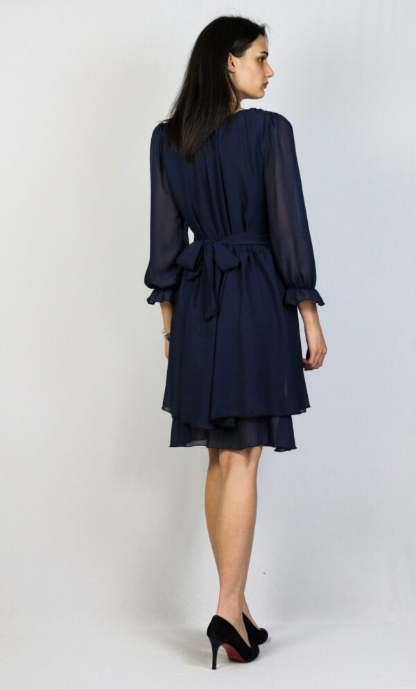 Рокля шифон тъмносиня - Image 5