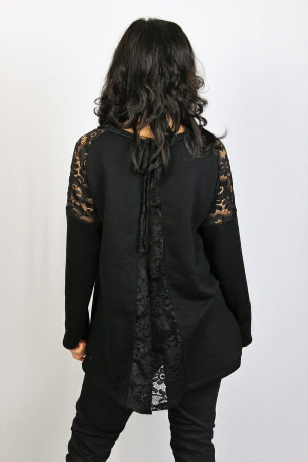 Туника памук с дантела черна - Image 8