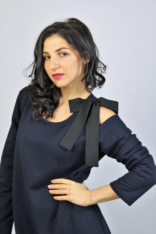 Рокля памук пандела тъмносиня - Image 3