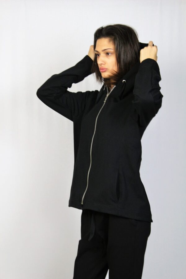 Памучен суитшърт  черен - Image 6