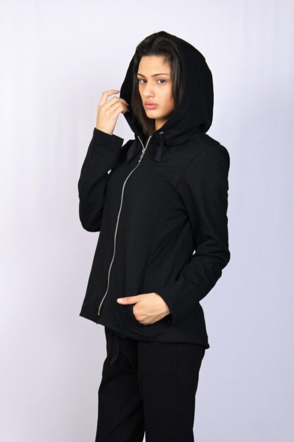 Памучен суитшърт  черен - Image 4