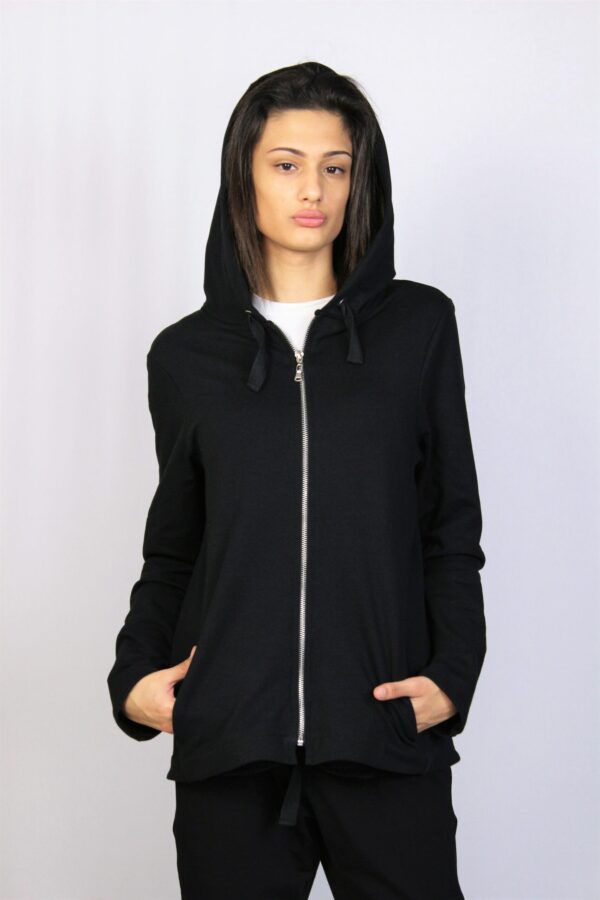 Памучен суитшърт  черен - Image 5