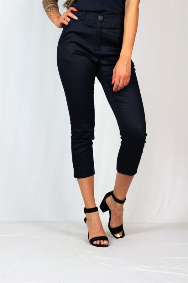 Панталон с цепки  тъмносин - Image 5