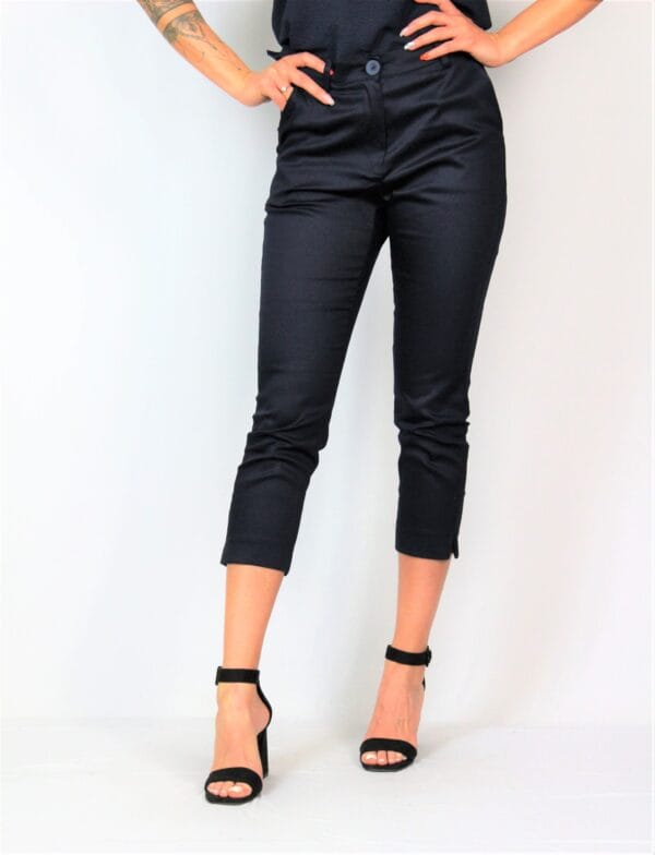 Панталон с цепки  тъмносин - Image 10