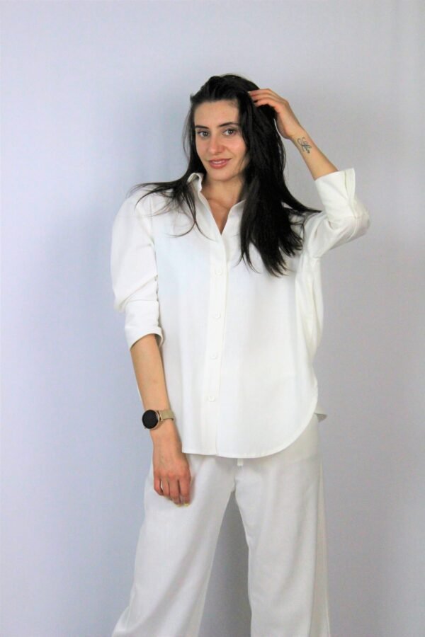 Риза лен бяла - Image 9