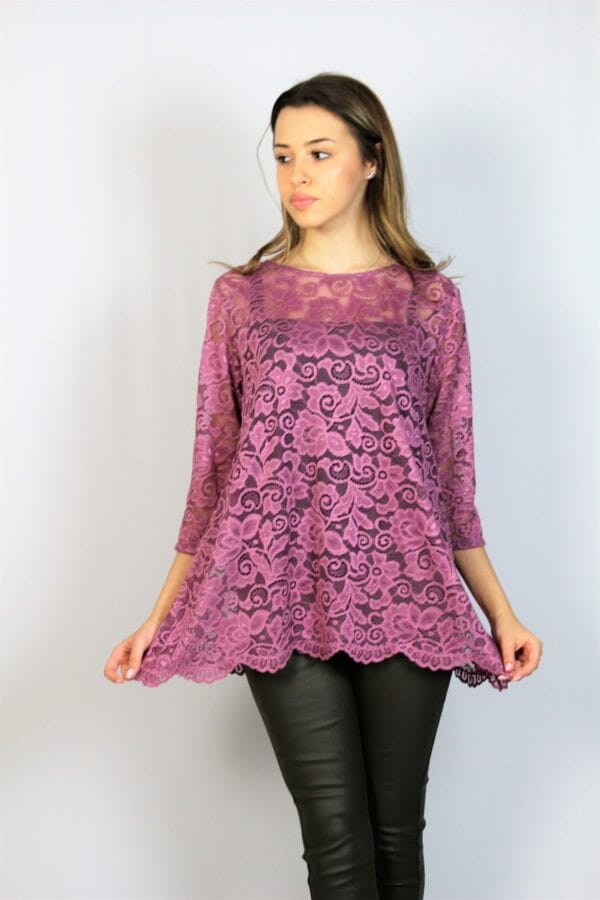 Туника дантела пепел  рози - Image 3