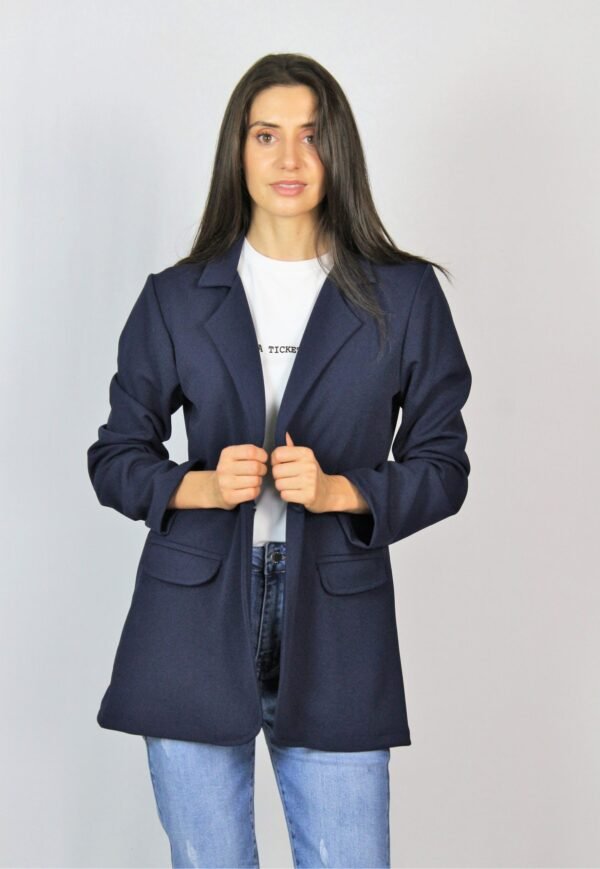 Блейзер с дълъг ръкав тъмносин - Image 6