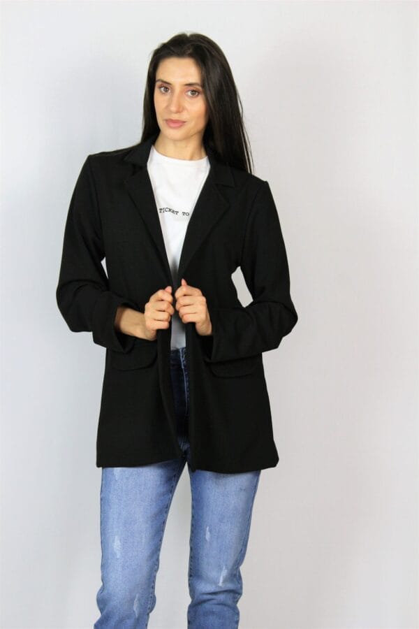 Блейзер с дълъг ръкав черен - Image 3