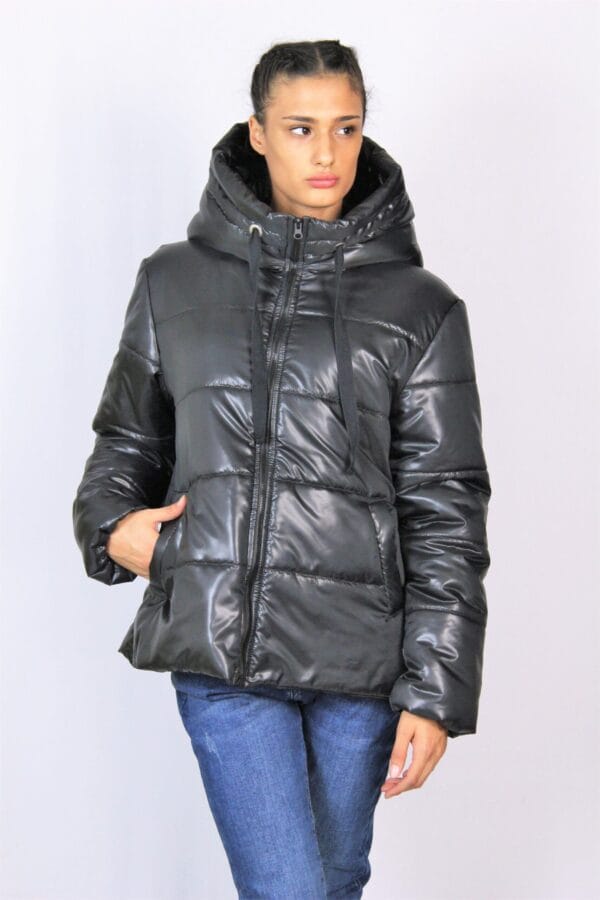 Яке с качулка черно - Image 8