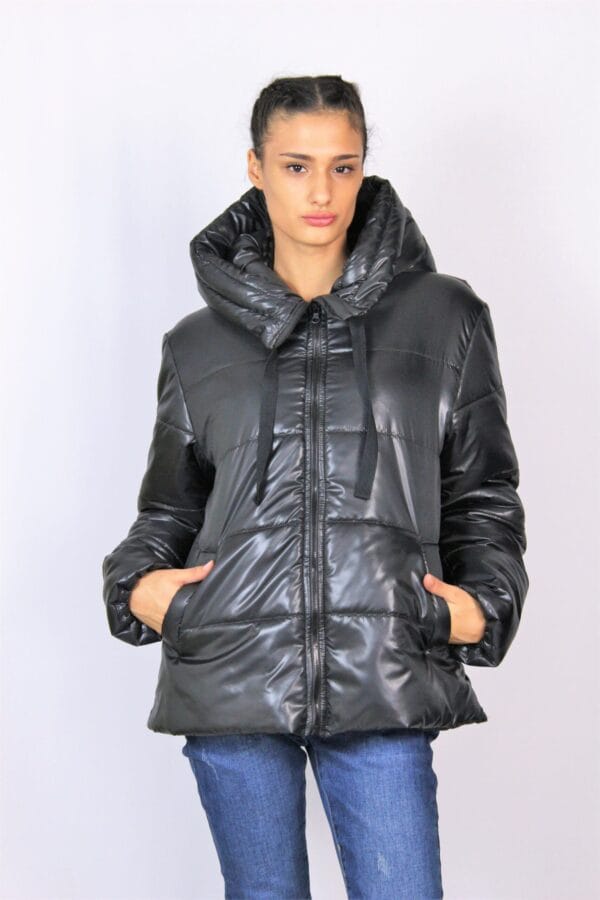 Яке с качулка черно - Image 3