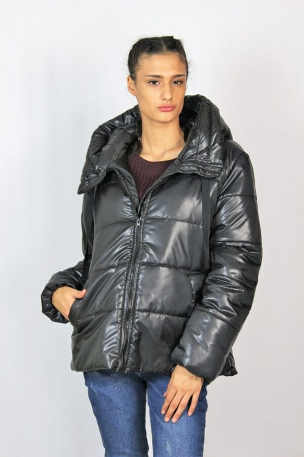 Яке с качулка черно - Image 9