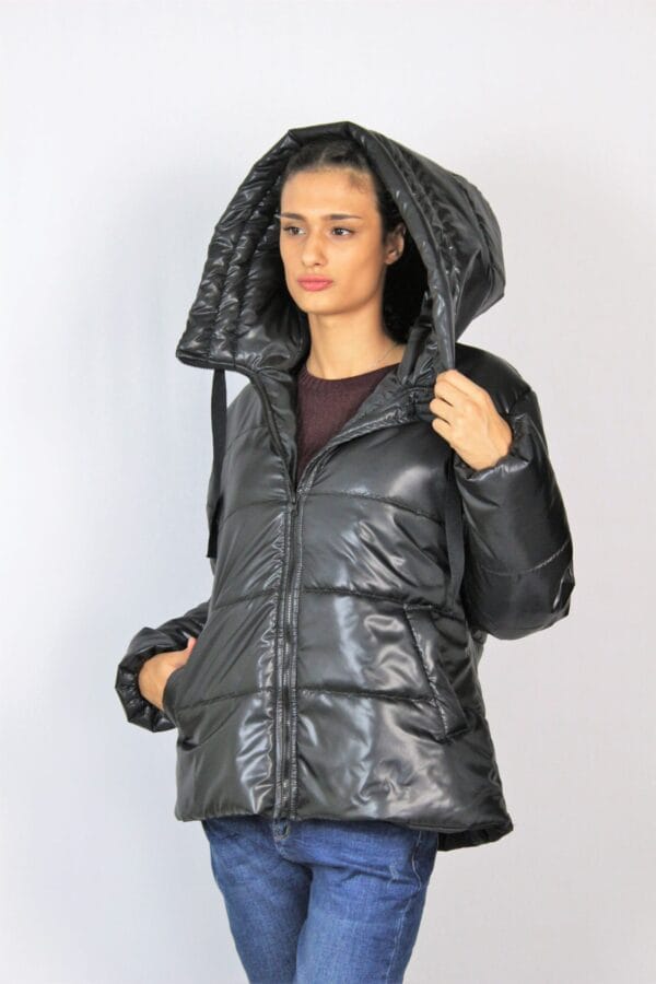 Яке с качулка черно - Image 7