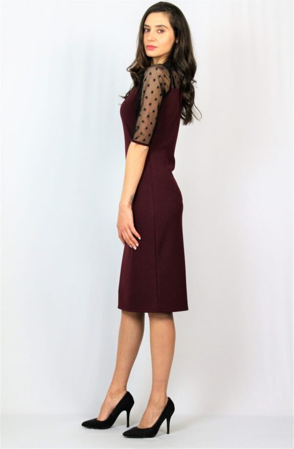 Права рокля с тюл точки бордо - Image 3