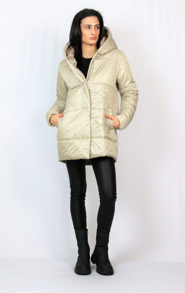 Ватирано яке бежово - Image 9