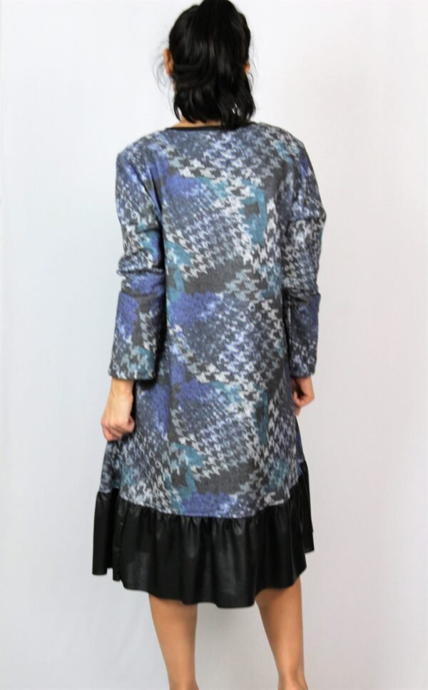 Рокля с кожена къдра черна - Image 7