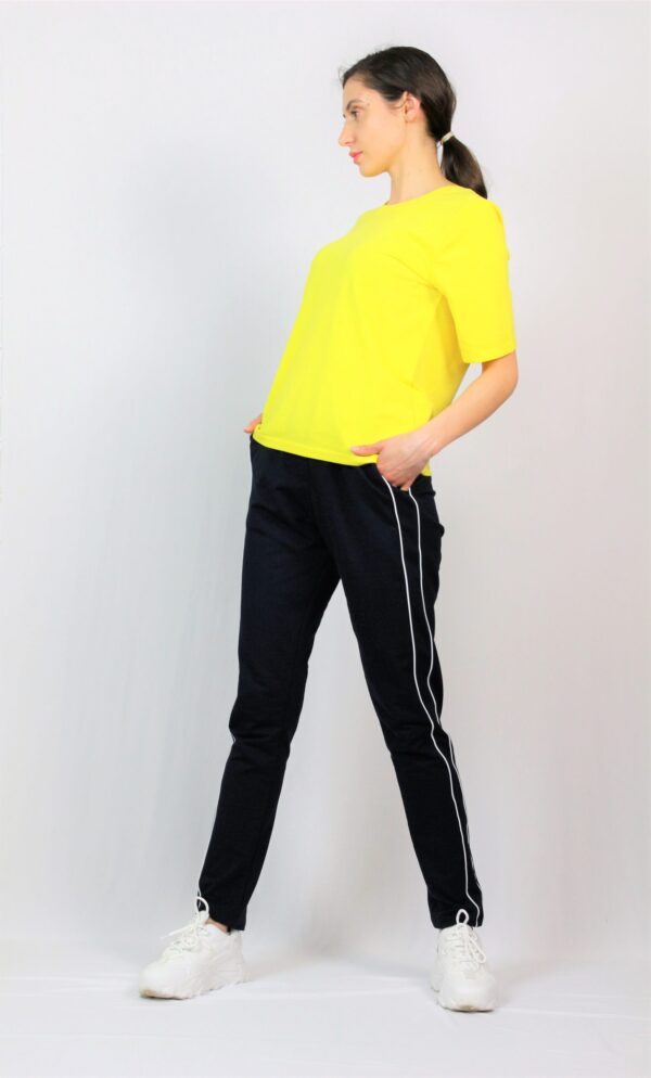 Спортен панталон с кантове тъмносин - Image 3