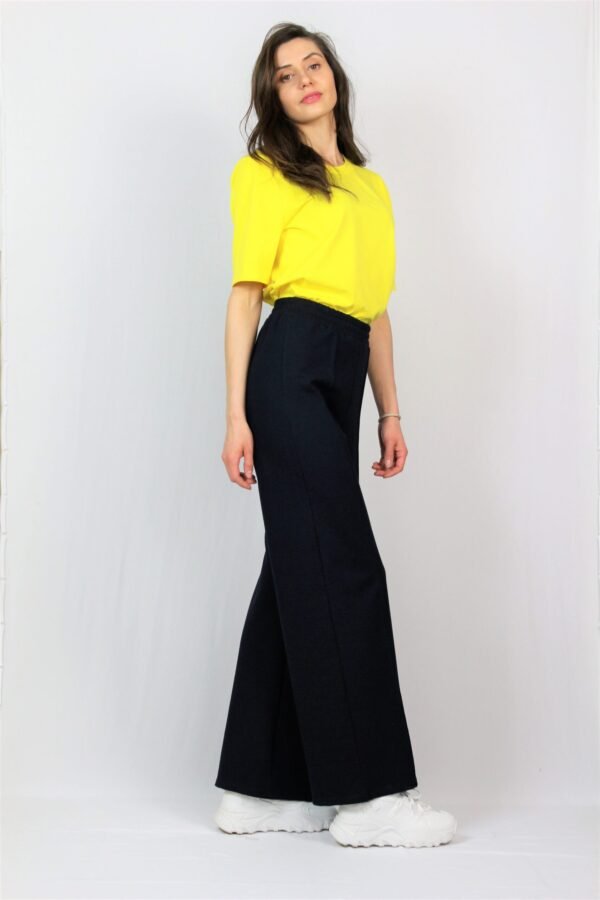 Панталон с ластичен колан тъмносин - Image 8