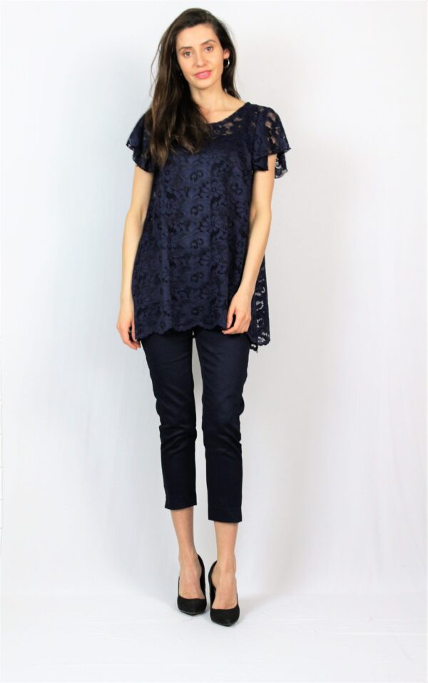 Туника с камбанка ръкав тъмносиня - Image 5