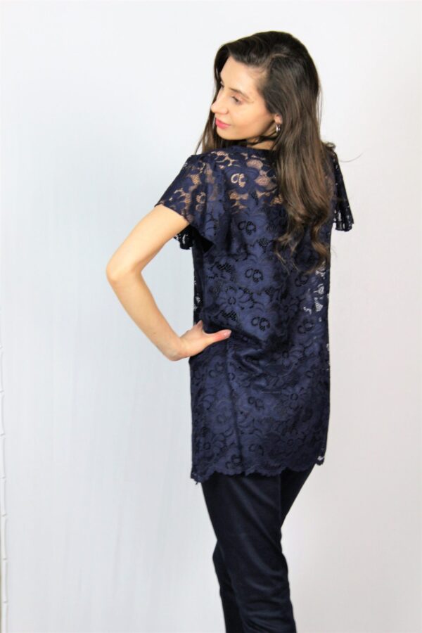 Туника с камбанка ръкав тъмносиня - Image 3