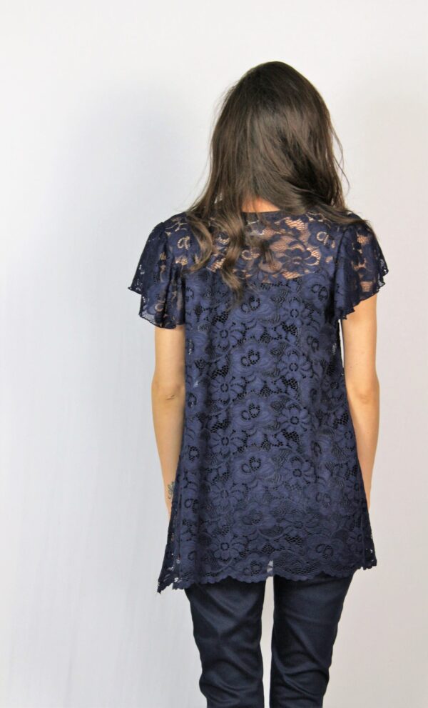 Туника с камбанка ръкав тъмносиня - Image 4