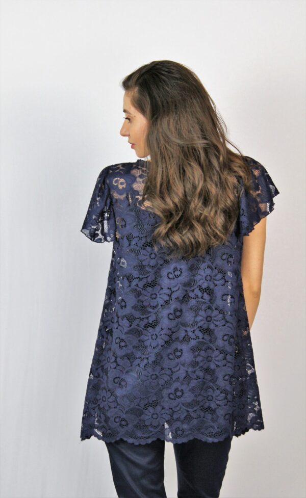 Туника с камбанка ръкав тъмносиня - Image 6