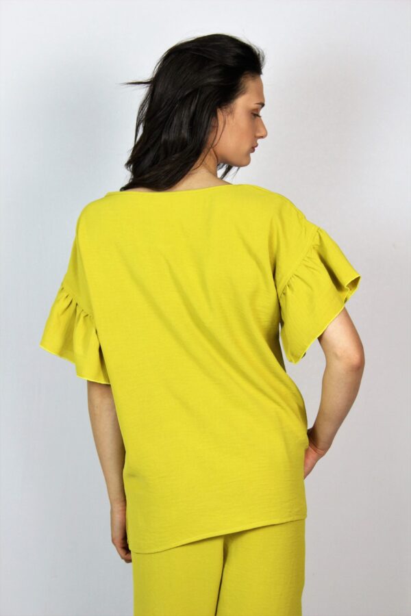 Блуза с къдри жълта - Image 4