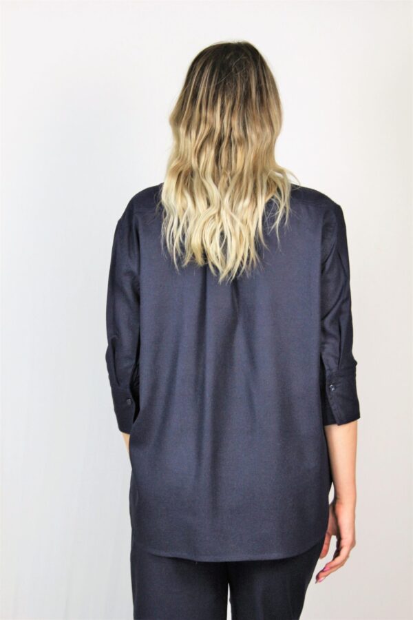 Риза лен тъмносиня - Image 5