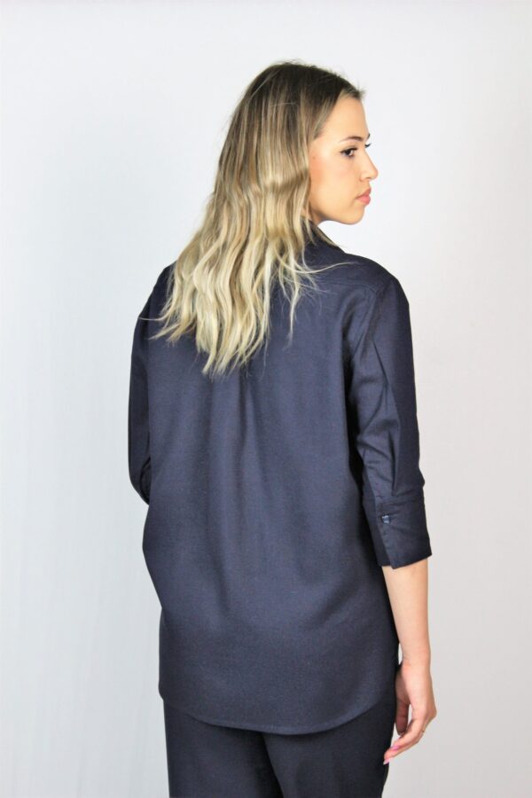 Риза лен тъмносиня - Image 6