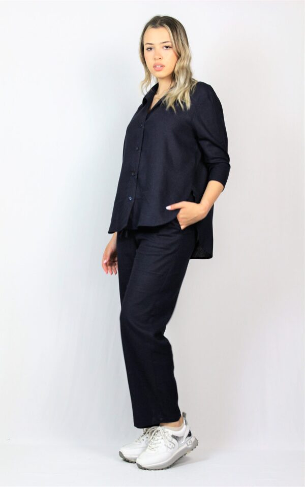 Риза лен тъмносиня - Image 9