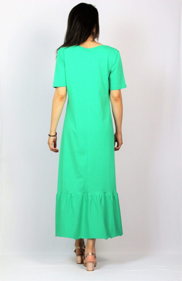 Рокля с къдра памук зелена - Image 4
