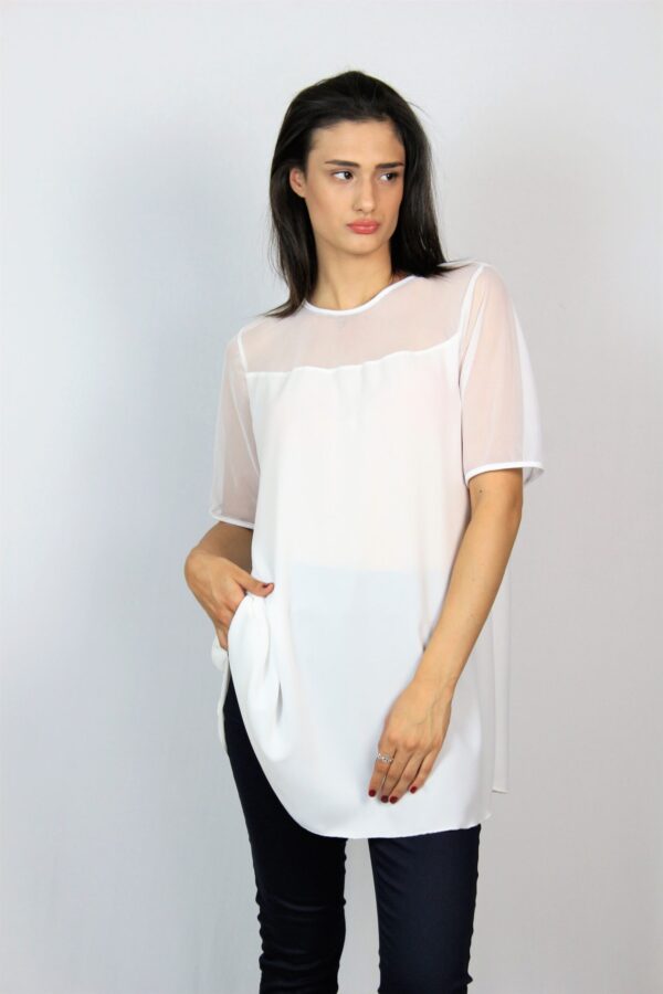 Туника с тюл бяла - Image 4