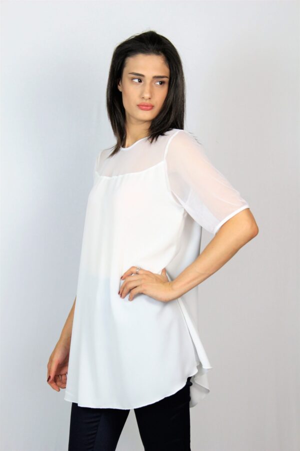 Туника с тюл бяла - Image 5