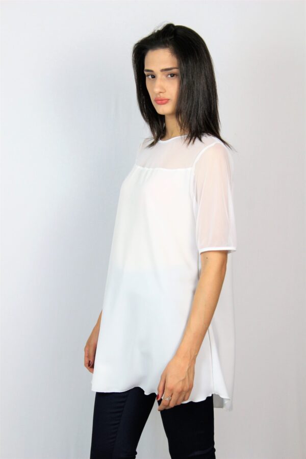 Туника с тюл бяла - Image 3