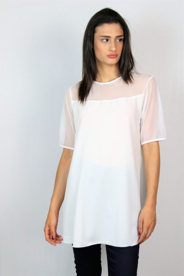 Туника с тюл бяла - Image 7
