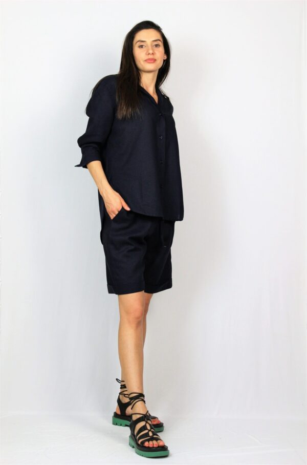 Бермуди лен тъмносини - Image 3