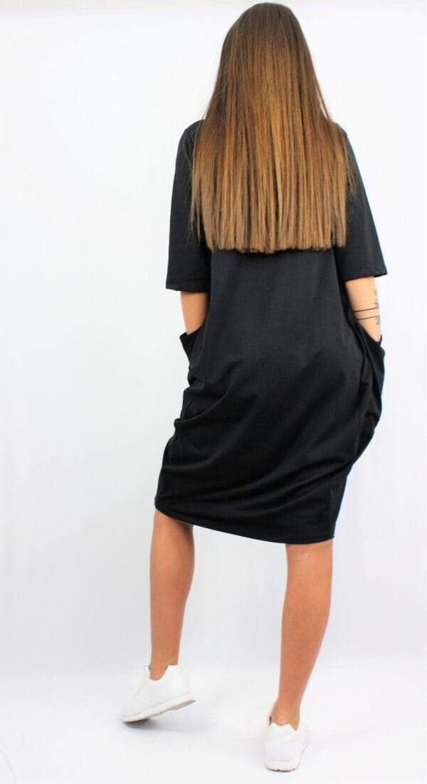 Рокля тип балон черна - Image 7