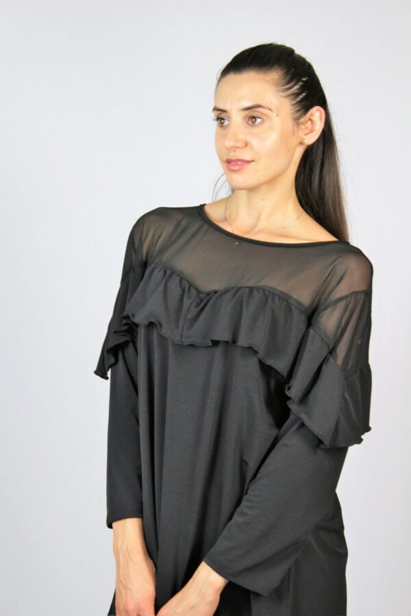 Туника с къдра и тюл - Image 4