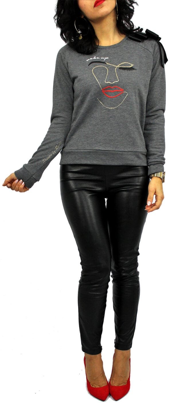 Блуза - суитшърт Събуди се - сив - Image 3