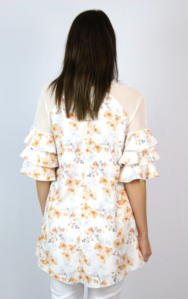 Туника с къдри на ръкавите цветя - Image 7