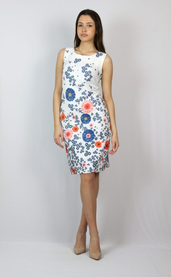 Рокля спринг с бордюр бяла - Image 6