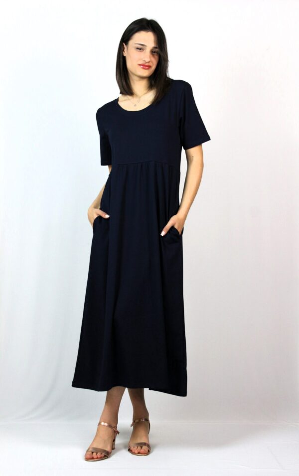 Рокля памук с набор тъмносиня - Image 8