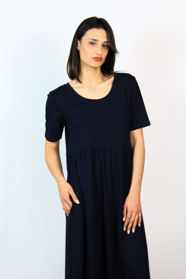 Рокля памук с набор тъмносиня - Image 4